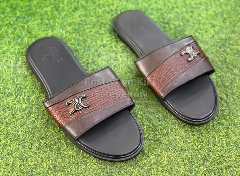 Men leather slipper